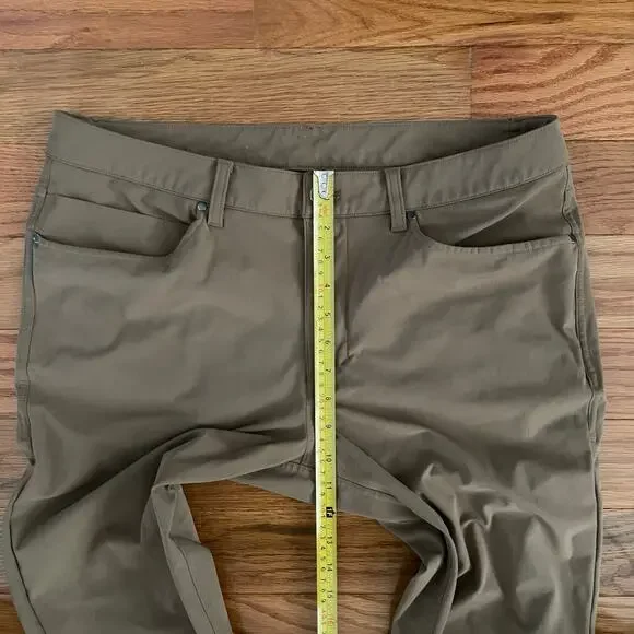 Lululemon ABC Slim-Fit 5 Pocket Mens Pants W34xL31.5 Warpstreme Artifact Brown - Picture 9 of 11